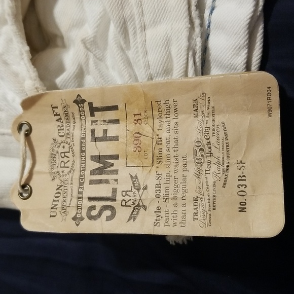 Ralph Lauren Slim Fit NWT White RRL 27x34 Vintage Distressed - Picture 15 of 17